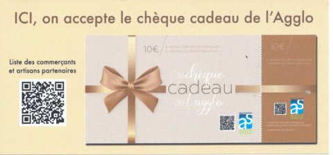 Cheque cadeau de l'agglo