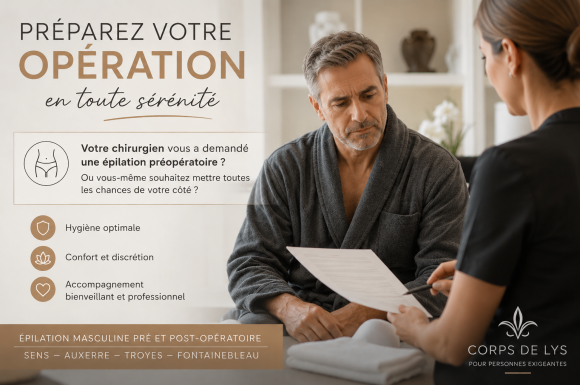 Épilation masculine avant une intervention chirurgicale à Sens