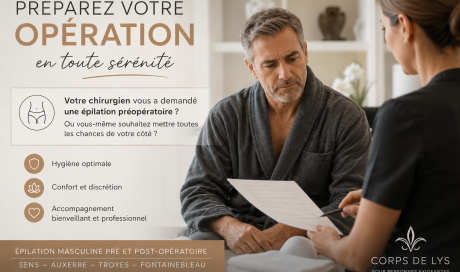 Épilation masculine avant une intervention chirurgicale à Sens
